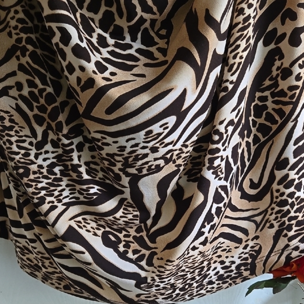 Addition Elle | Brown Tan Cowl Neck Plus Tunic Blouse - Picture 3 of 8